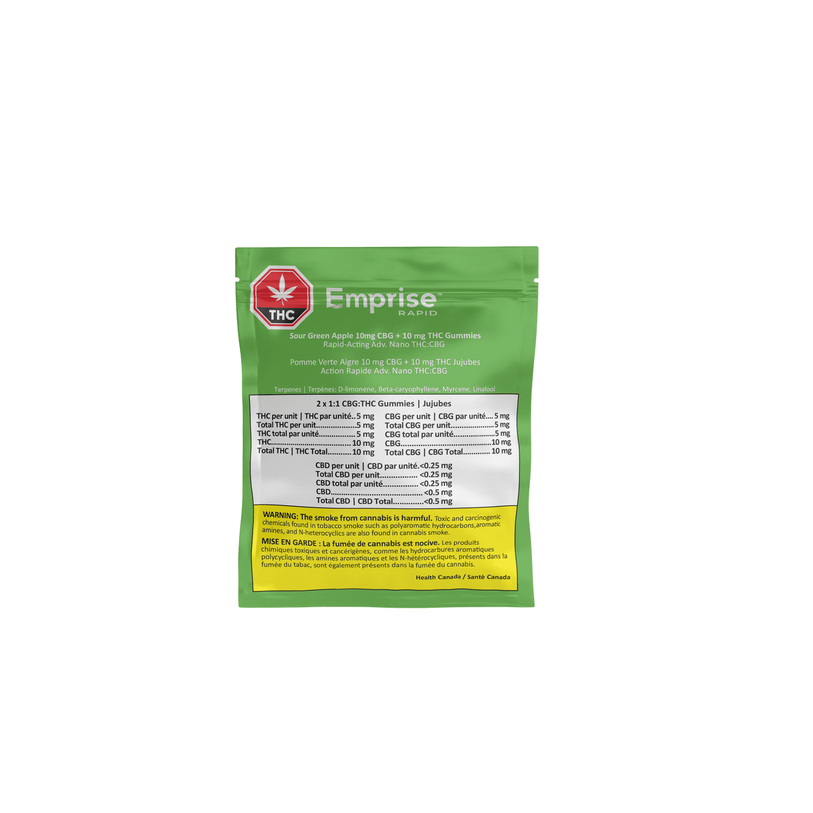 EMPRISE
Sour Green Apples
THC:CBG Gummies