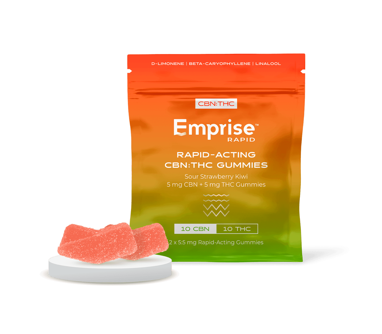 EMPRISE<BR>Sour Strawberry Kiwi<BR>THC:CBN Gummies - Image 4