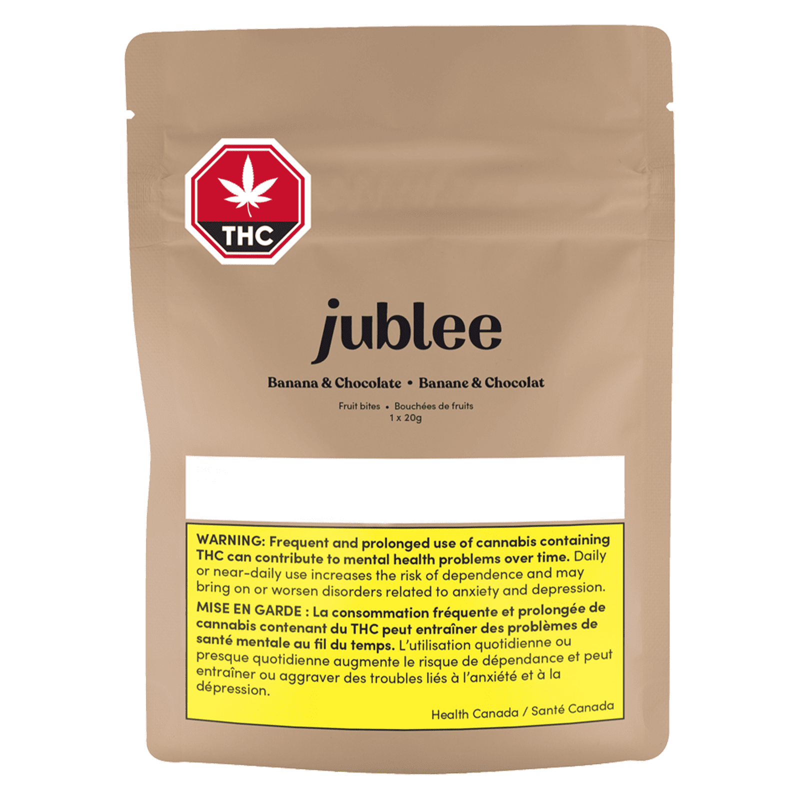 JUBLEE<BR>Banana & Chocolat<BR>THC Fruitbites 20g