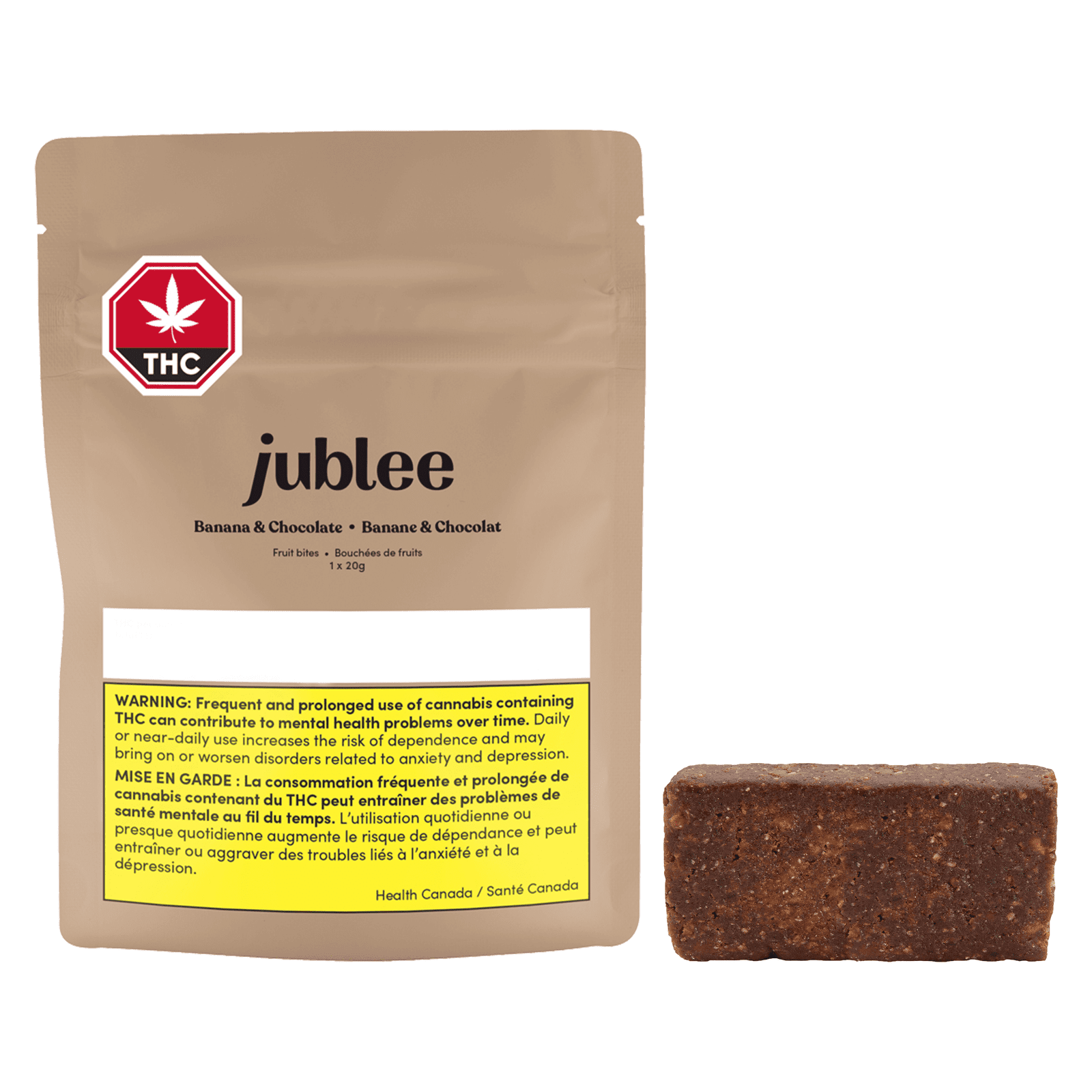 JUBLEE<BR>Banana & Chocolat<BR>THC Fruitbites 20g - Image 2