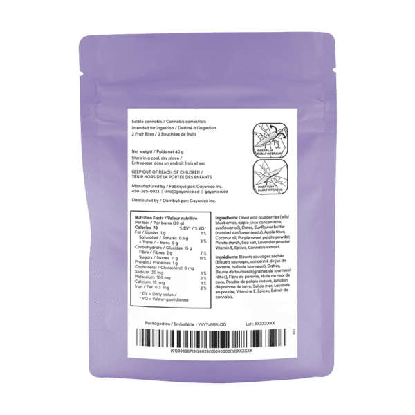 JUBLEE<BR>Blueberry & Lavender<BR>Fruitbite 40g - Image 2