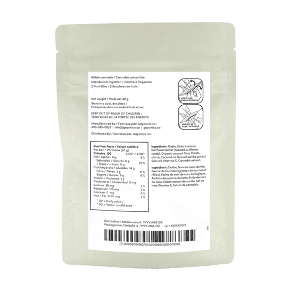 JUBLEE<BR>Coconut & Vanilla<BR>Fruitbite 40g - Image 3